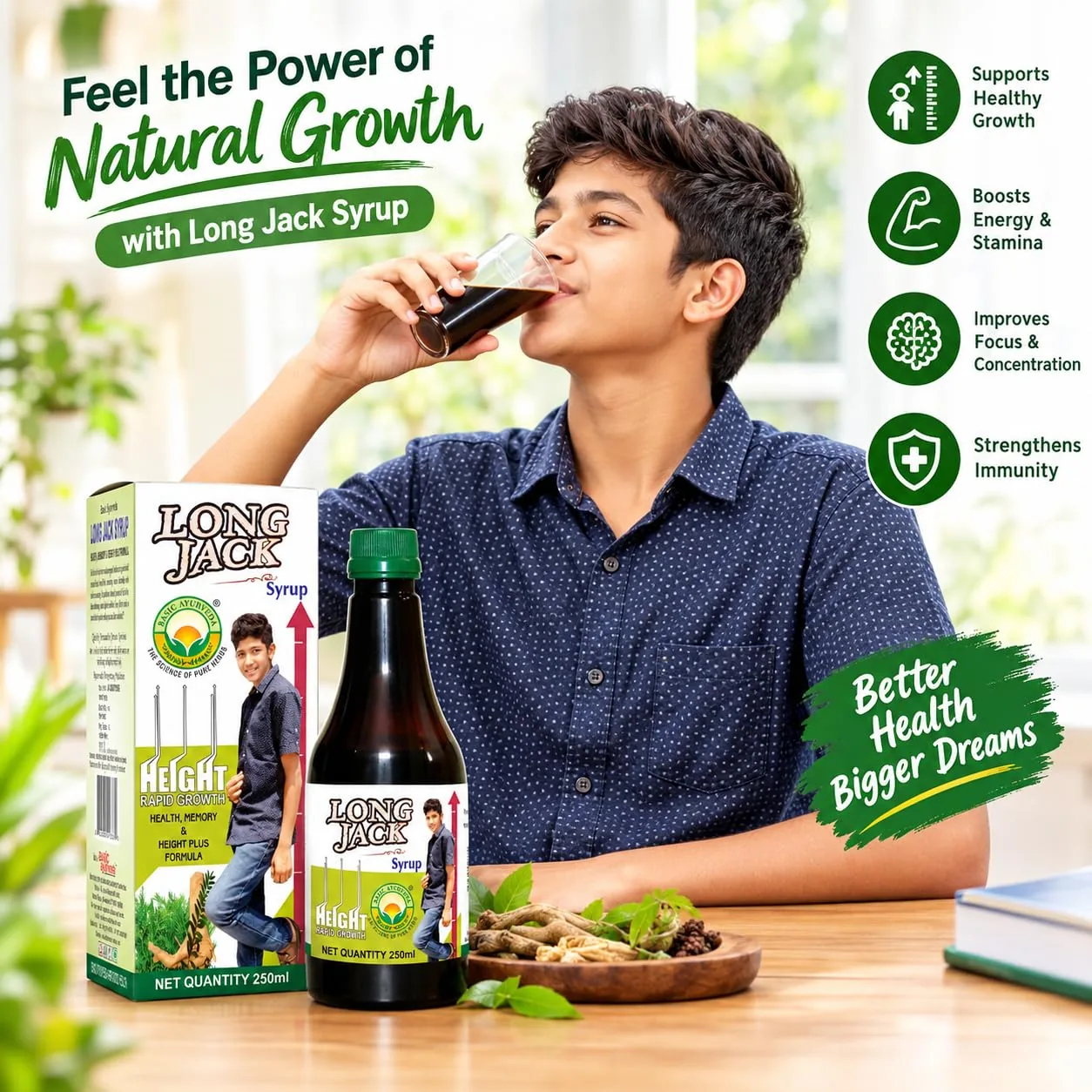 Basic Ayurveda Long Jack Syrup | Herbal Growth & Glandular Support Tonic | Traditional Ayurvedic Formula-2