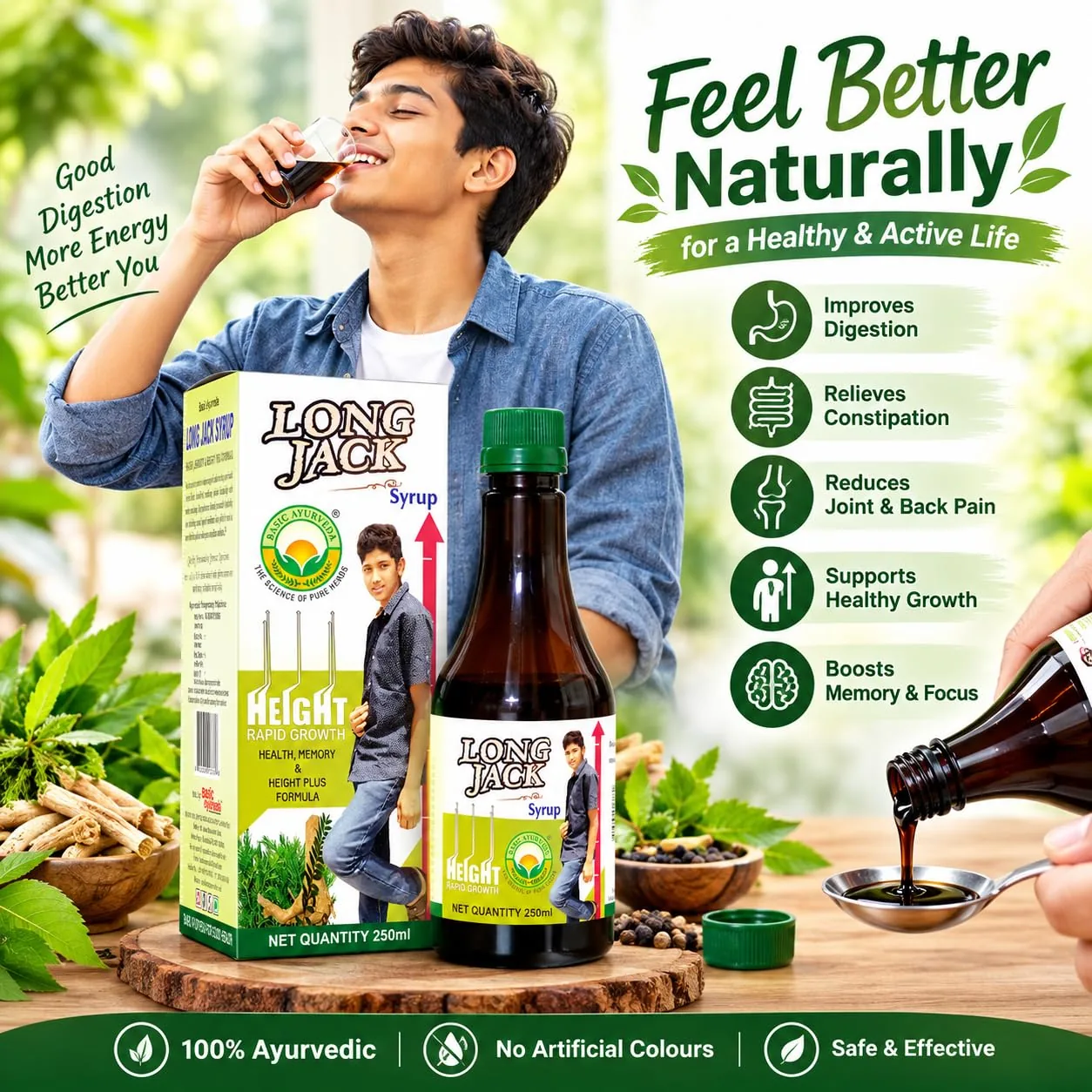 Basic Ayurveda Long Jack Syrup | Herbal Growth & Glandular Support Tonic | Traditional Ayurvedic Formula-5
