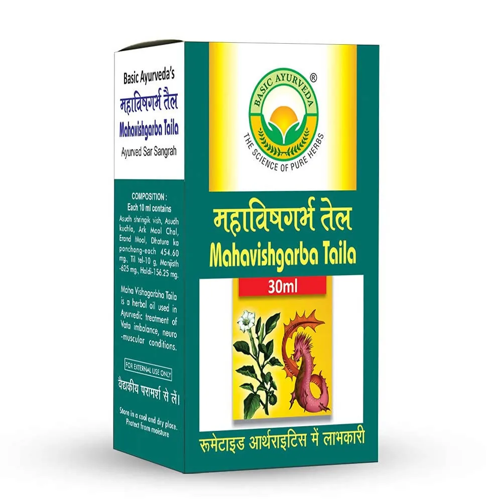 Basic Ayurveda Mahavishgarba Taila | Classical Ayurvedic Massage Oil | Joint and Muscle Care-3