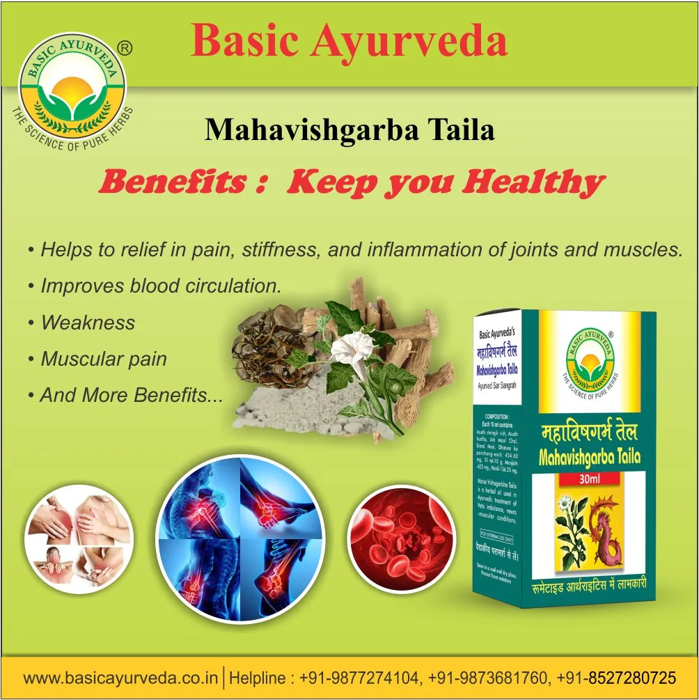 Basic Ayurveda Mahavishgarba Taila | Classical Ayurvedic Massage Oil | Joint and Muscle Care-6