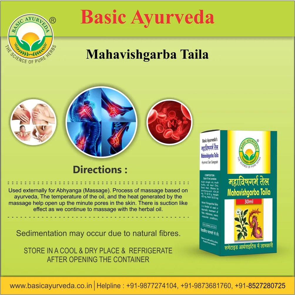 Basic Ayurveda Mahavishgarba Taila | Classical Ayurvedic Massage Oil | Joint and Muscle Care-7