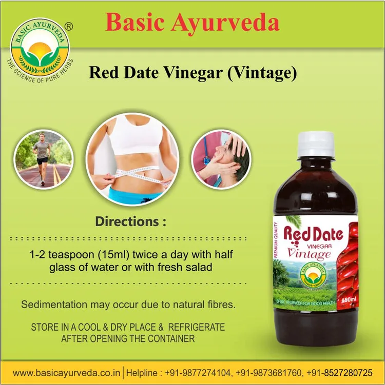 Basic Ayurveda Red Date Vinegar | Naturally Fermented Ayurvedic Vinegar | Digestive & Immunity Support-5