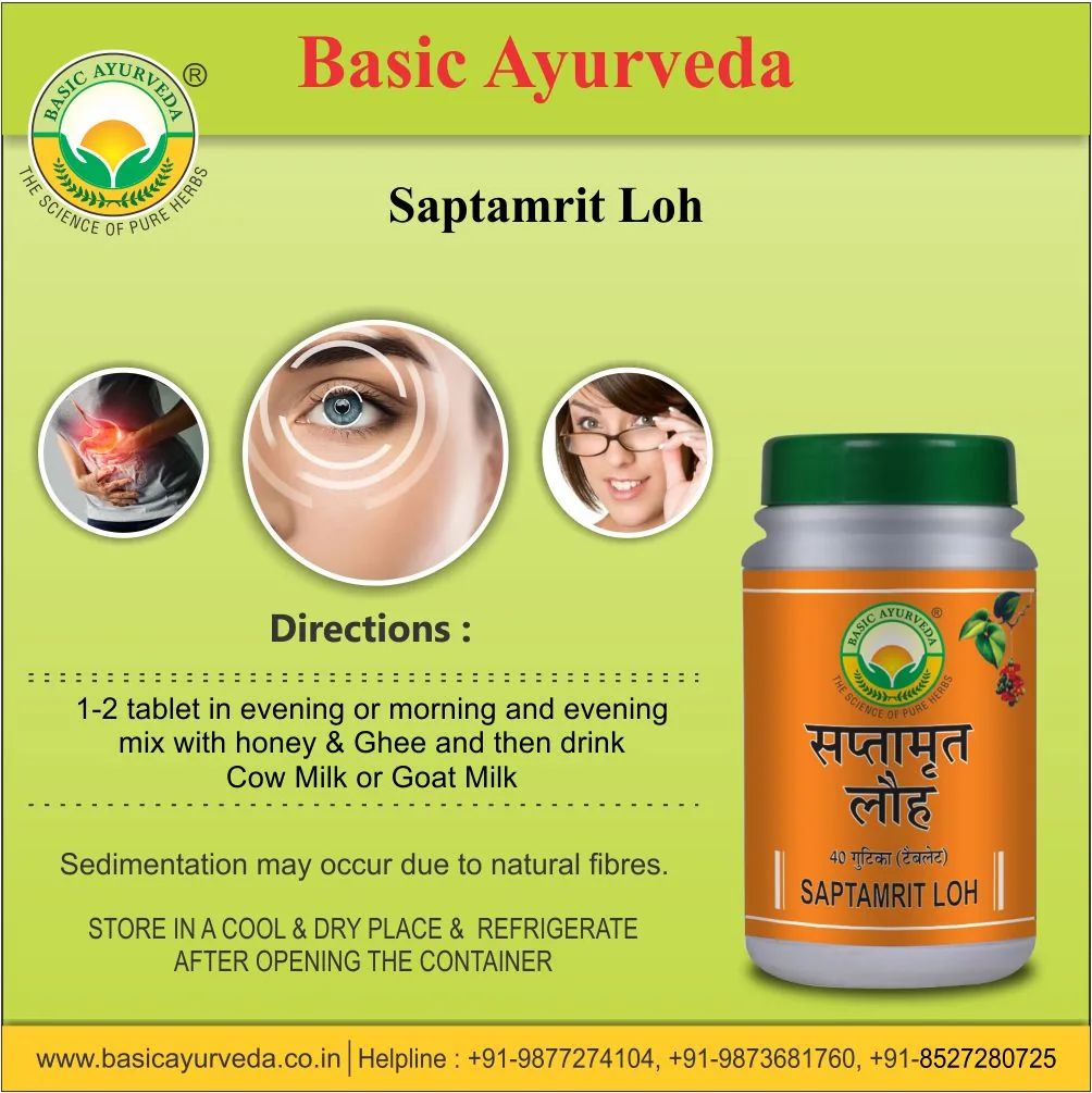 Basic Ayurveda Saptamrit Loh Tablet | Ayurvedic Eye & Digestion Support | Herbo-Mineral Formula-4