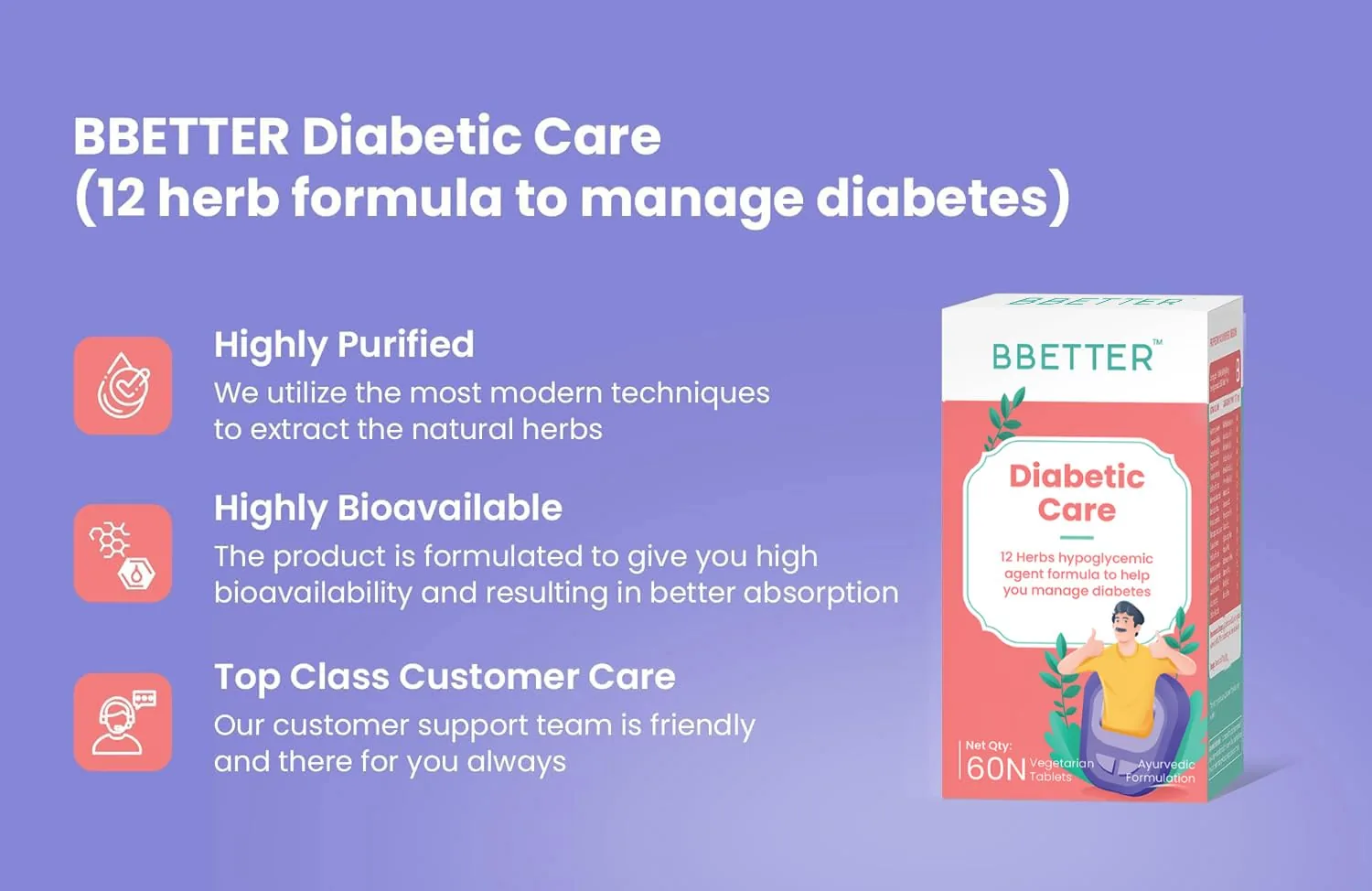 BBetter Veda Diabetic Care Capsules | Ayurvedic Blood Sugar Support | Natural Metabolic Wellness Formula-5