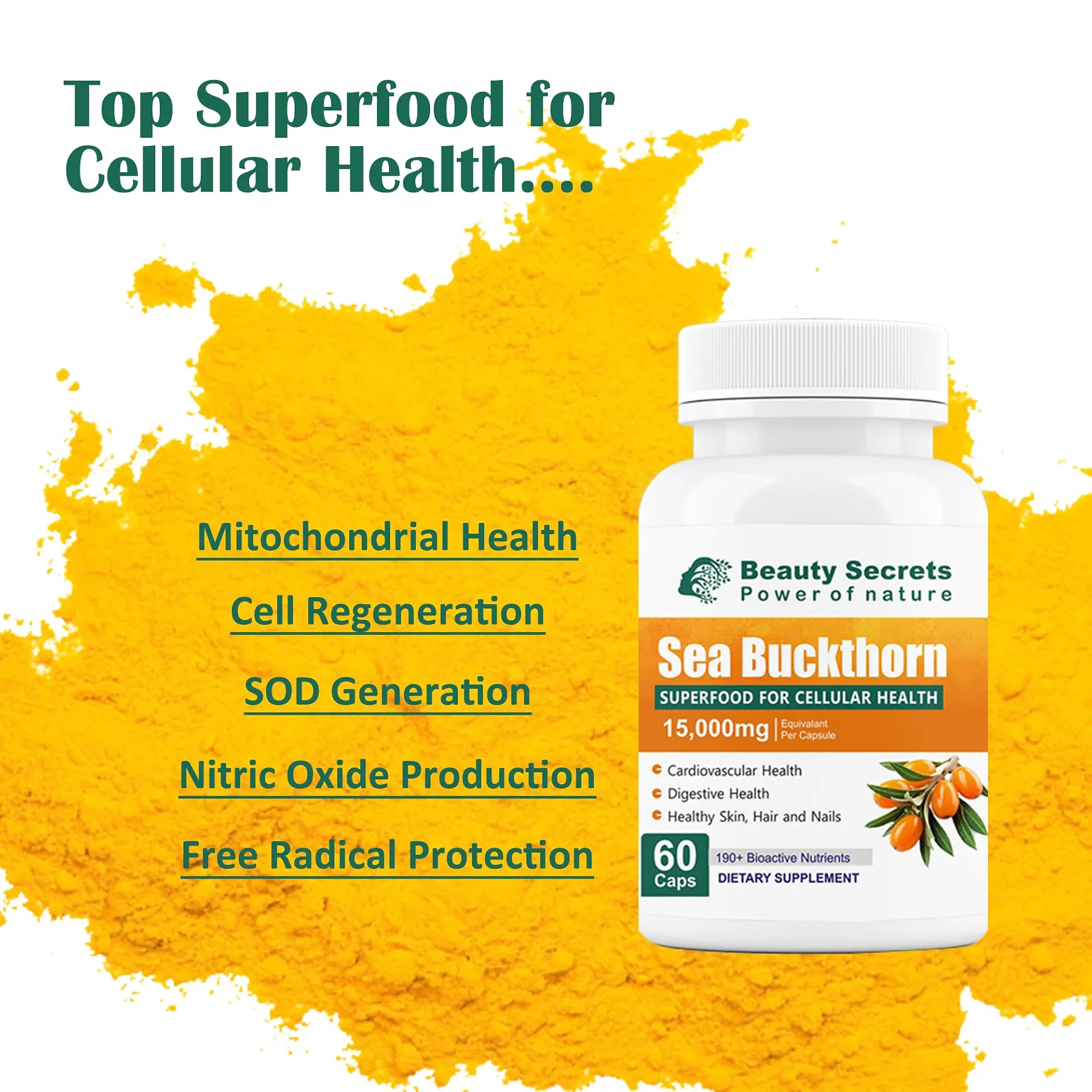Beauty Secrets Himalayan Sea Buckthorn Capsules | High Potency Omega-7 Supplement | Skin & Immune Support-5