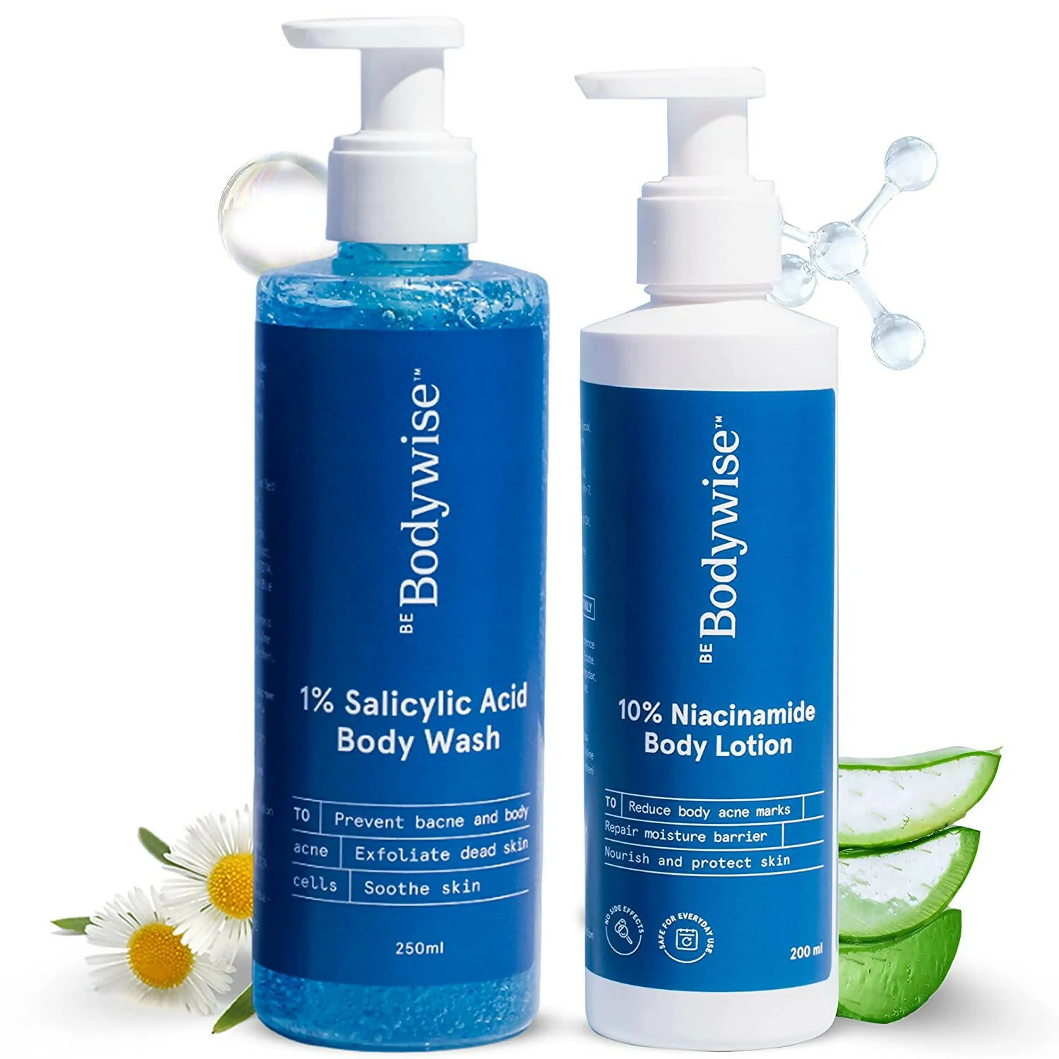 BeBodywise 1% Salicylic Acid Body Wash and 10% Niacinamide Body Lotion | Body Care Duo | Clear Skin and Deep Hydration Kit-7