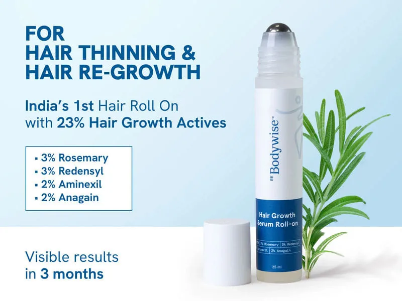 BeBodywise Rosemary Hair Growth Serum (Roll On) | Scalp Serum | With Redensyl & Anagain for Thicker Hair-3