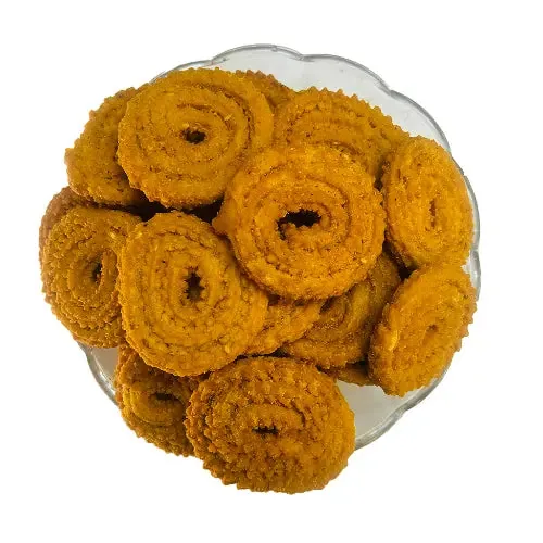 Bhole G Namkeen & Wafers Lausan Chakri | Crunchy Garlic Spiral Snacks | Authentic Gujarati Farsan 400 gm