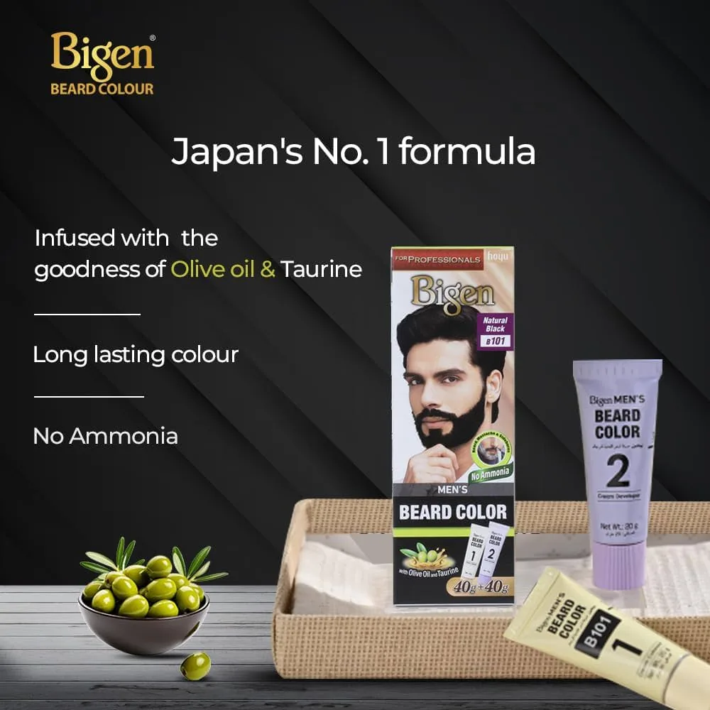 Bigen Men Colour Dark Brown B 103 | Beard and Mustache Color | Natural Gray Coverage-3