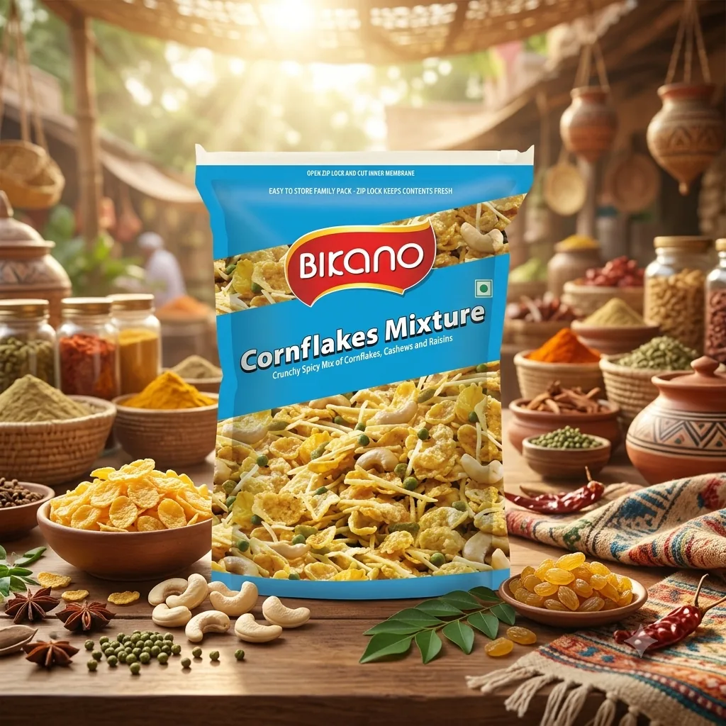 Bikanervala Bikano Cornflakes Mixture | Savory Indian Namkeen | Sweet & Spicy Crispy Snack-2