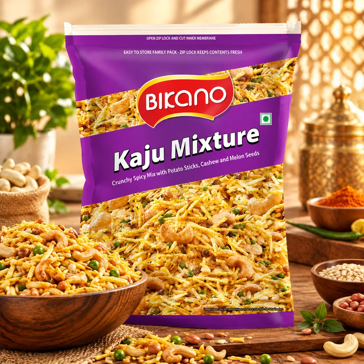 Bikanervala Bikano Kaju Mixture | Premium Cashew Namkeen | Authentic Indian Snack-2