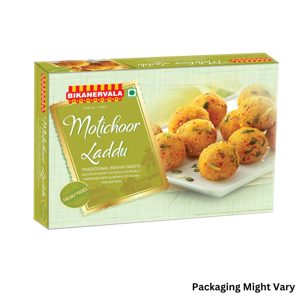 Bikanervala Sweets Motichur Laddu | Melt-in-Mouth Boondi Sweet | Traditional Ghee Recipe 500 gm