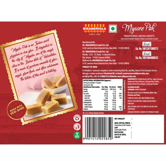 Bikanervala Sweets Mysore Pak | Traditional Ghee Mithai | Authentic South Indian Sweet-4