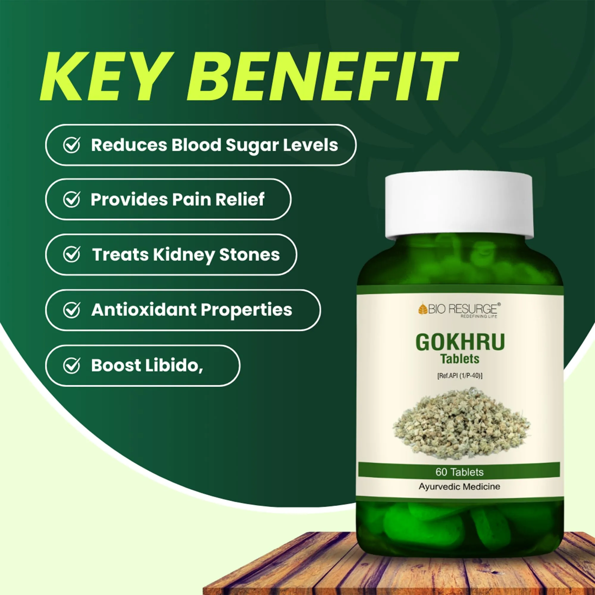 Bio Resurge Life Gokhru Tablets | Ayurvedic Gokshura Supplement | Kidney and Urinary Support-6