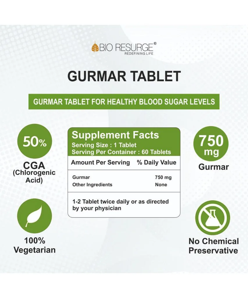 Bio Resurge Life Gurmar Tablets | Ayurvedic Gymnema Sylvestre Supplement | Natural Blood Sugar Support-4