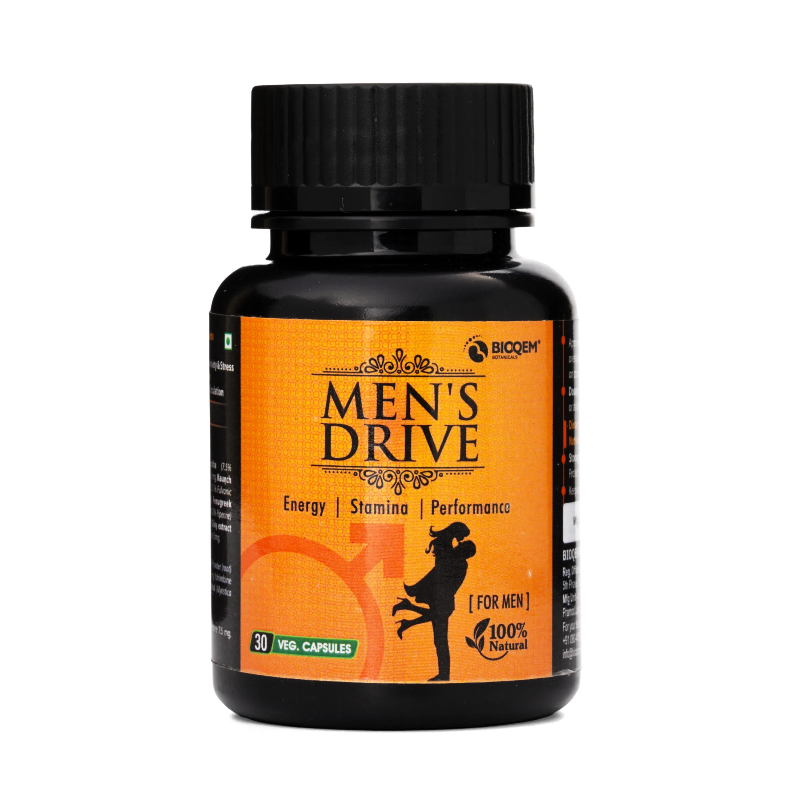 Bioqem Pharma Men's Drive Capsules | Herbal Vitality Supplement | Stamina & Strength Support-2