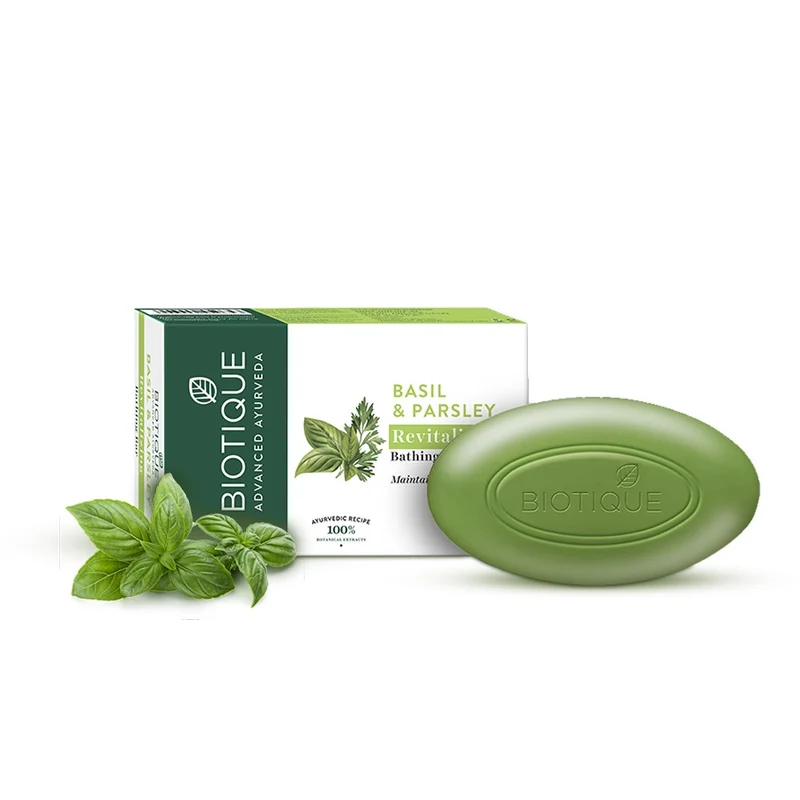 Biotique Advanced Ayurveda Bio Basil & Parsley Revitalizing Body Soap | Ayurvedic Cleanser | pH Balanced Formula-1