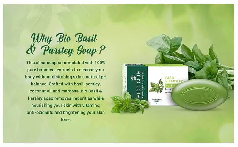 Biotique Advanced Ayurveda Bio Basil & Parsley Revitalizing Body Soap | Ayurvedic Cleanser | pH Balanced Formula-3