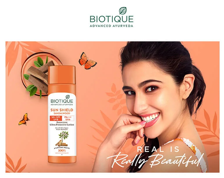 Biotique Sun Shield Sandalwood Ultra Protective Lotion 50+ SPF | Broad Spectrum UVA/UVB Sunscreen | Water Resistant Ayurvedic Formula-3