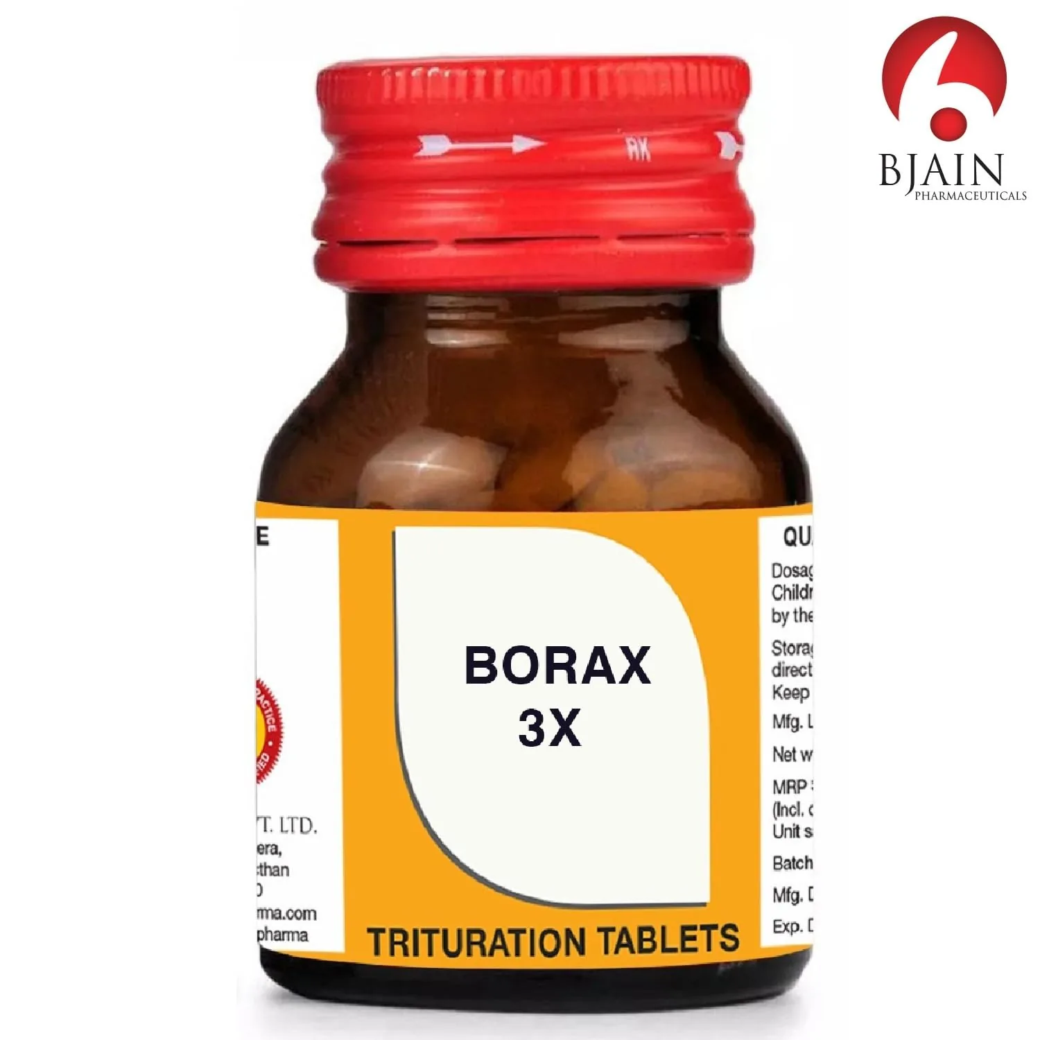 Bjain Homeopathy Borax Trituration Tablets | Pure Lactose Base | Traditional Homeopathic Remedy-2