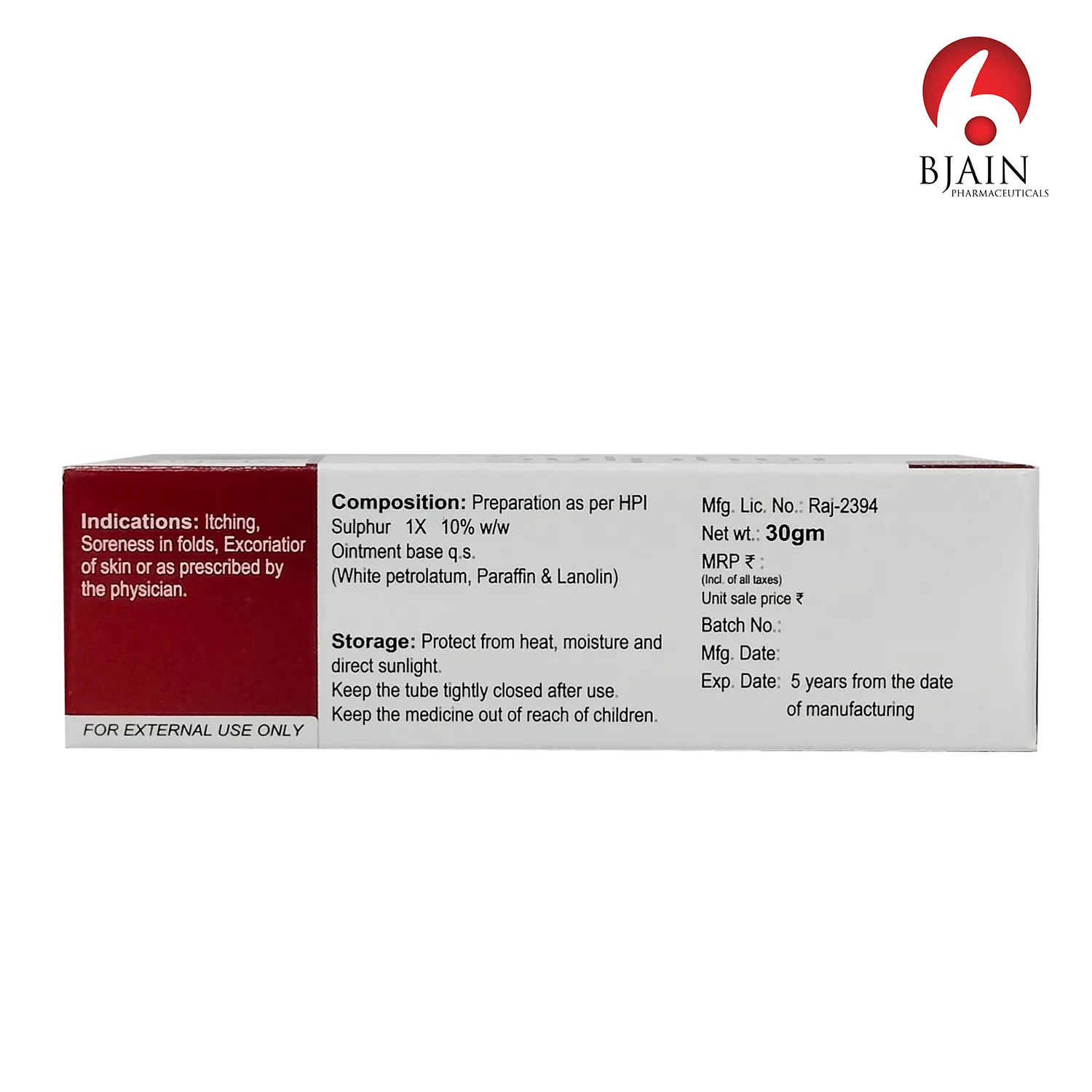 Bjain Homeopathy Omeo Sulphur Ointment | Homeopathic Skin Relief | Soothing Care for Itching and Dryness-2