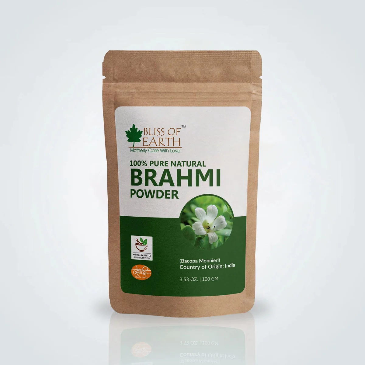 Bliss of Earth 100% Pure Natural Brahmi Powder | Bacopa Monnieri Herb | Traditional Mortar & Pestle Ground-1