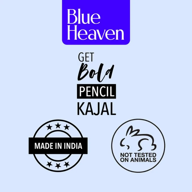Blue Heaven Get Bold Pencil Kajal | Nourishing Eye Makeup Pencil | With Camphor & Castor Oil-6
