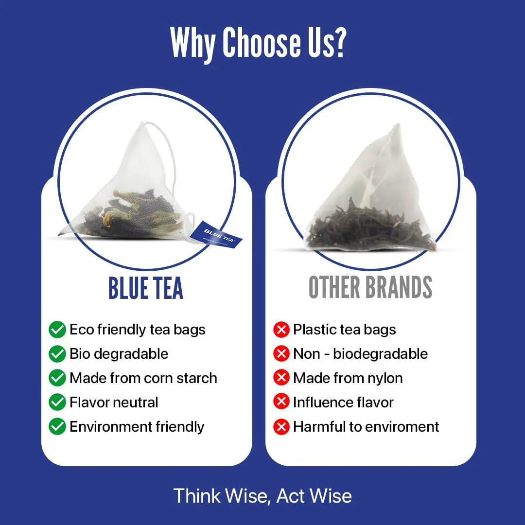 Blue Tea Butterfly Pea Herbal Tea Bags | Caffeine-Free Detox Tea | Antioxidant-Rich Flower Infusion-5