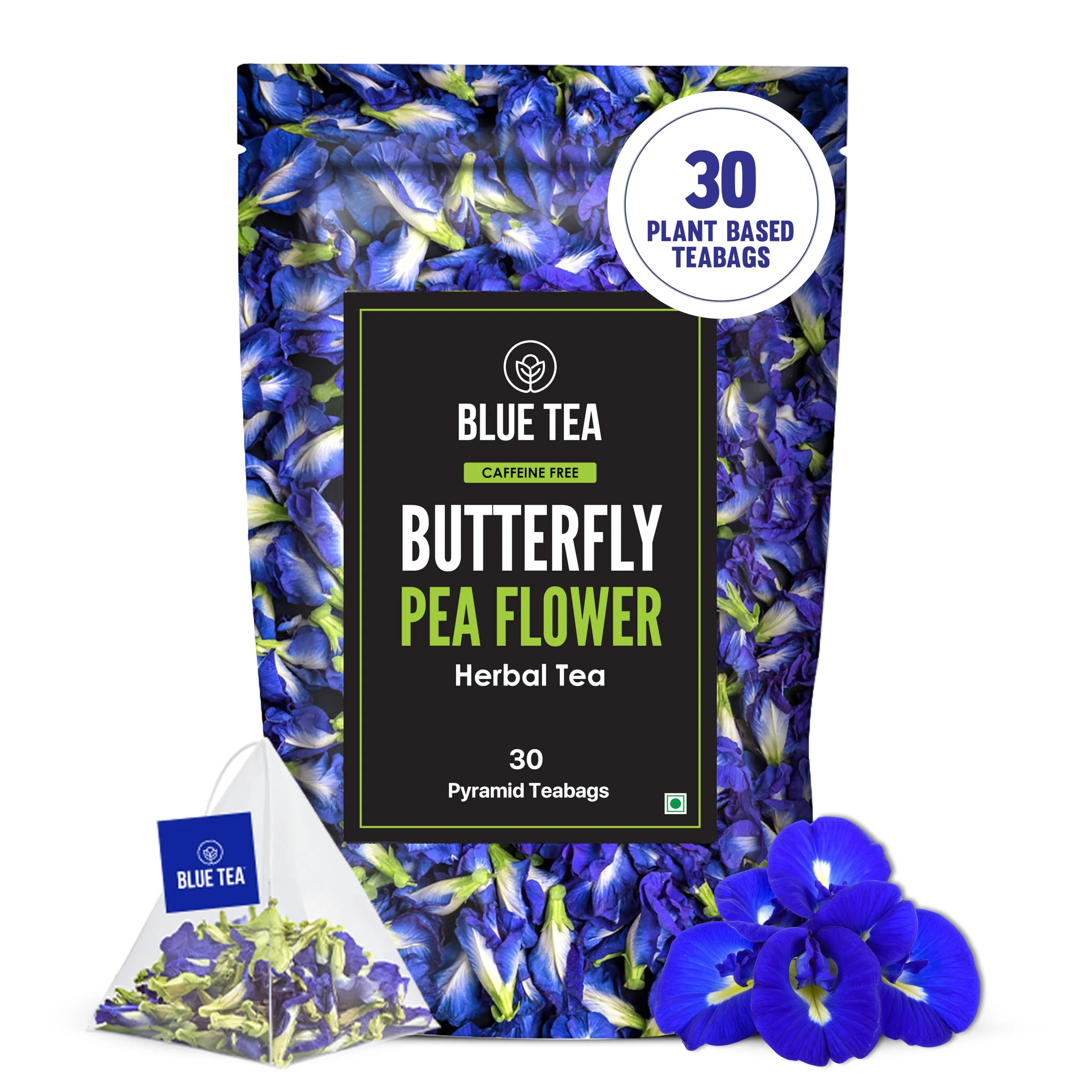 Blue Tea Butterfly Pea Herbal Tea Bags | Caffeine-Free Detox Tea | Antioxidant-Rich Flower Infusion-1