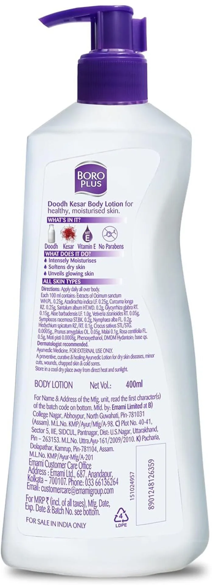 Body Lotion Provides 24Hrs Moisturisation 100% Ayurvedic Lotion, Vitamin E For Dry And Normal Skin With Goodness Of Dhoodh, Badam & Kesar-2