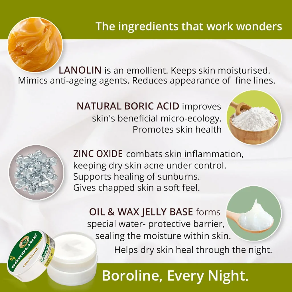 Boroline Ultra Smooth Cream | Antiseptic Night Repair | Softens Dry Skin Overnight-4