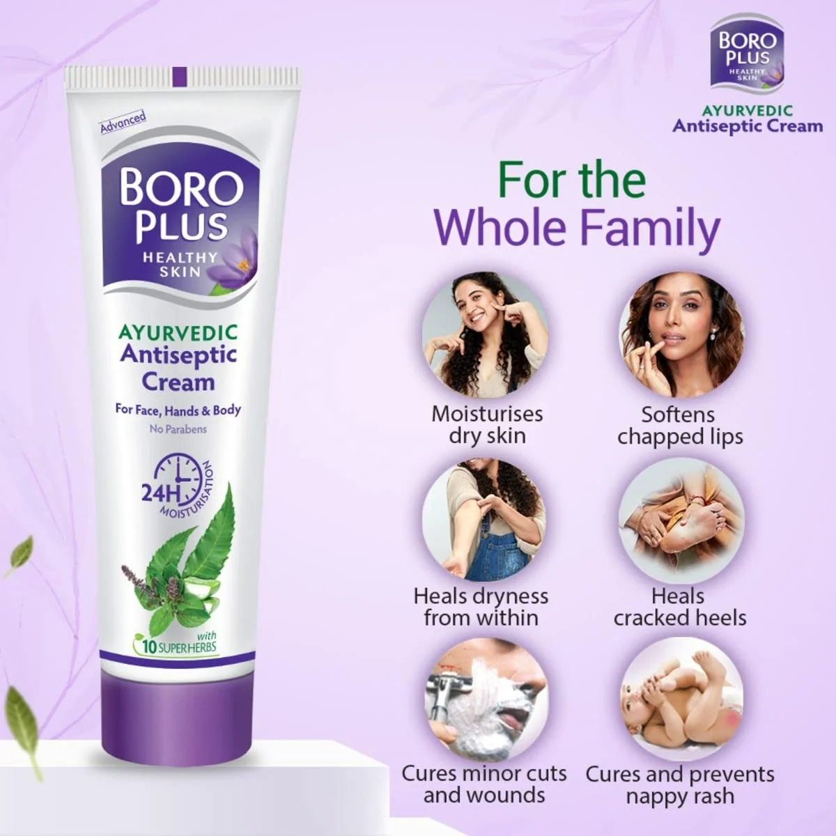 BoroPlus Ayurvedic Antiseptic Moisturisation Cream for Face, Hand & Body | Multi-Purpose Skin Repair | Natural Herbal Protection-3