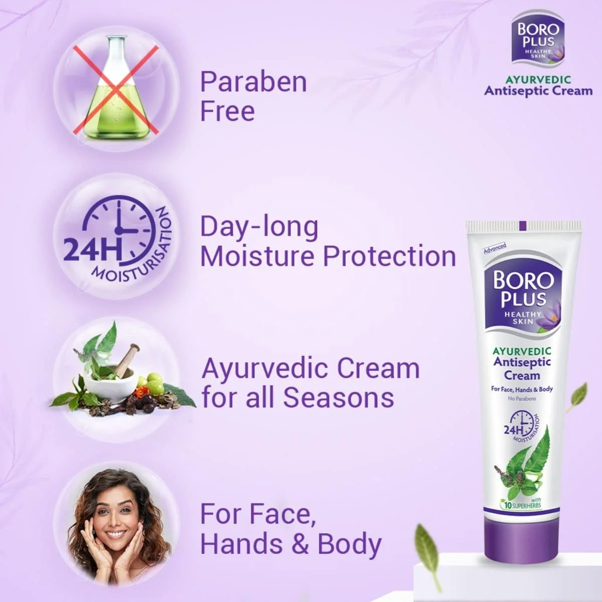 BoroPlus Ayurvedic Antiseptic Moisturisation Cream for Face, Hand & Body | Multi-Purpose Skin Repair | Natural Herbal Protection-4