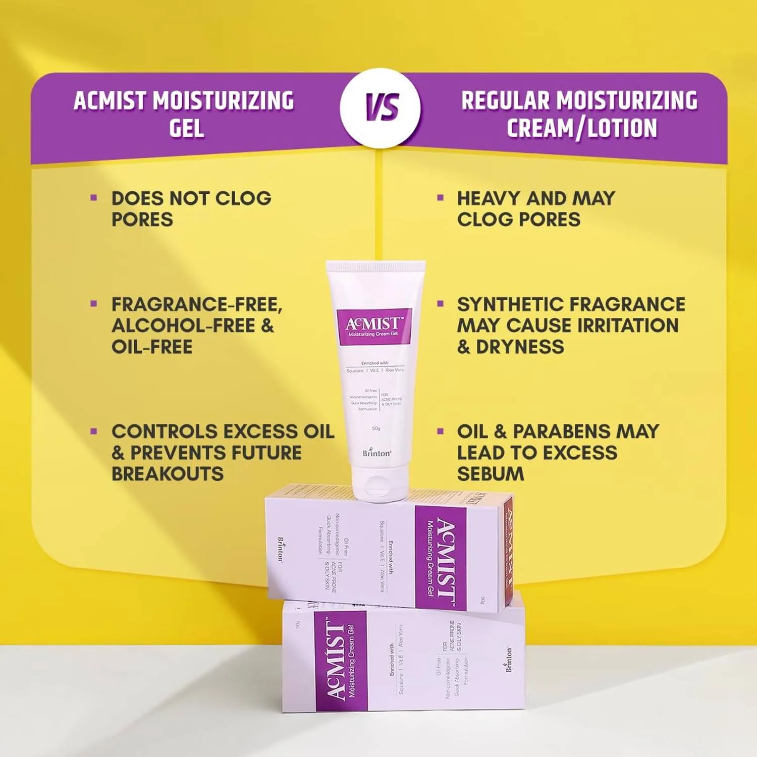 Brinton AcMist Moisturizing Cream Gel | Non-Greasy Hydration | With Vitamin E & Aloe Vera-4