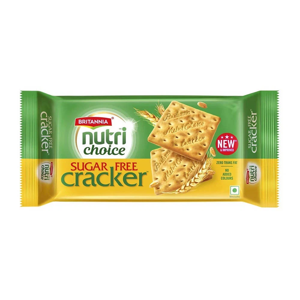 Britannia NutriChoice Sugar Free Cracker Biscuits | Crispy Savory Crackers | Zero Sugar Tea-Time Snack Britannia NutriChoice Sugar Free Cracker Biscuits | Crispy Savory Crackers | Zero Sugar Tea-Time Snack - 295 gm