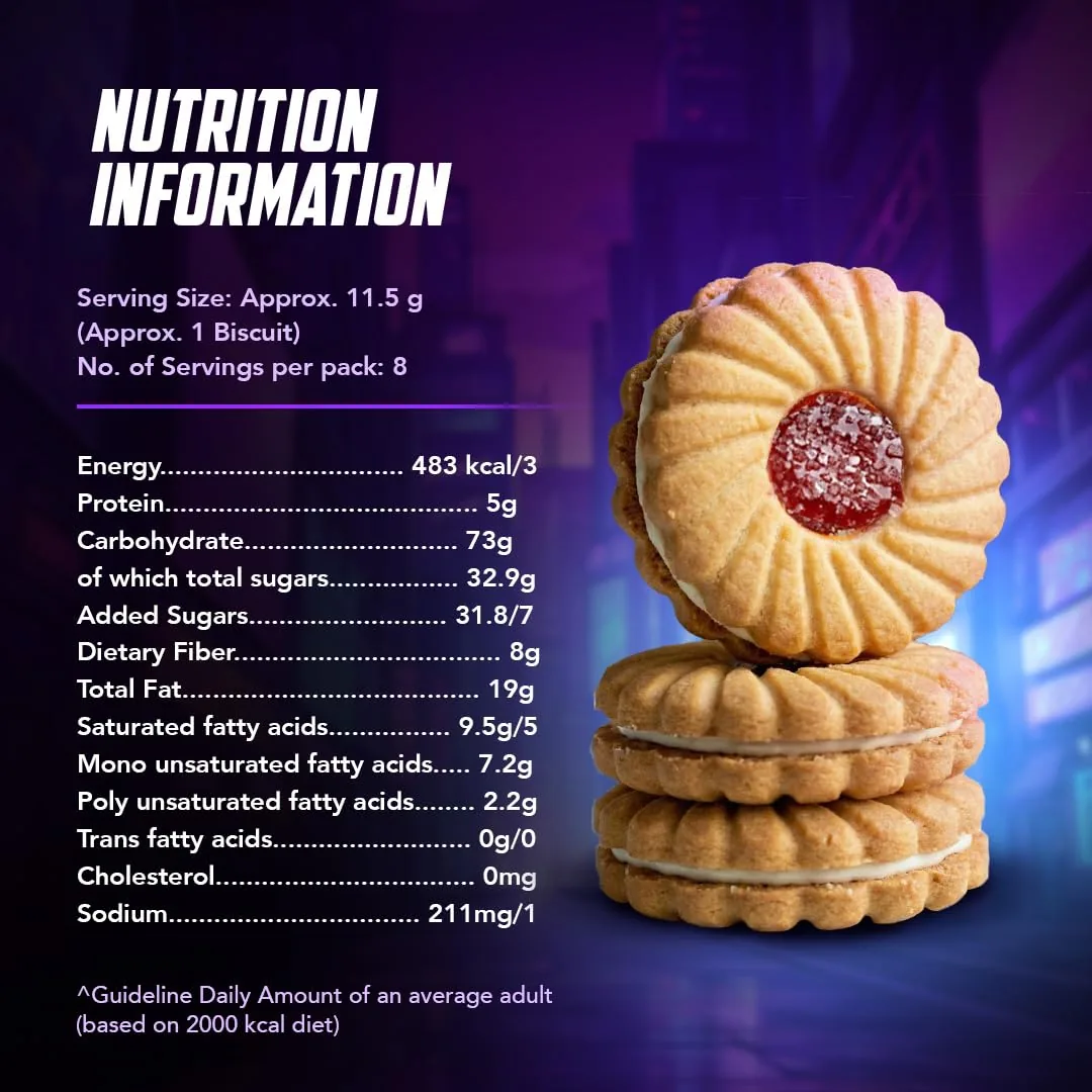 Britannia Treat Jim Jam | Cream Sandwich Biscuits | Sweet Vanilla and Fruit Jam Treat-3