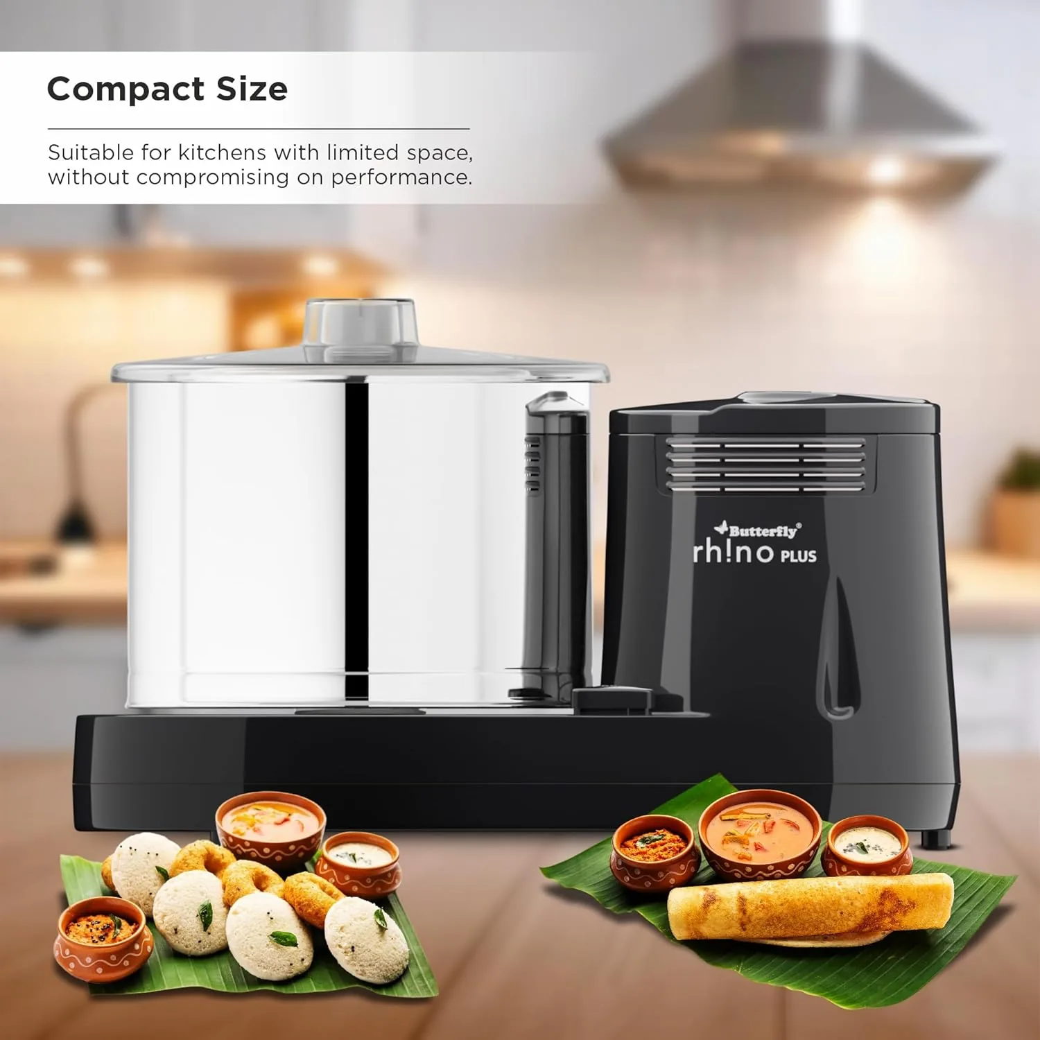 Butterfly Rhino Plus Table Top Wet Grinder 2 Litre Grey 150W 230V AC 50Hz Plastic-3