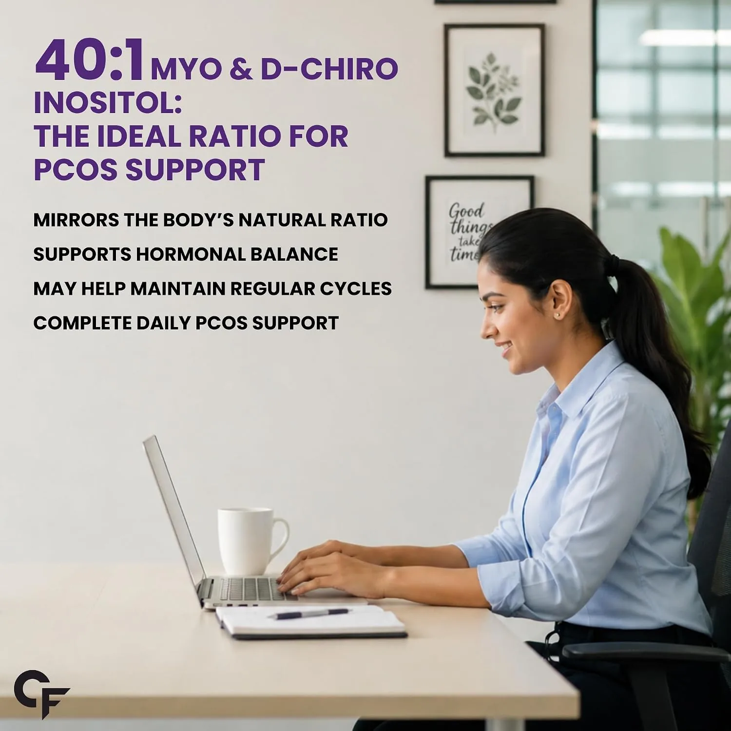 Carbamide Forte PCOS Support Tablets with Myo-Inositol to D-Chiro-Inositol 40:1 | Women's Hormone Balance Supplement | Ovarian Health and Cycle Regularity Support-4