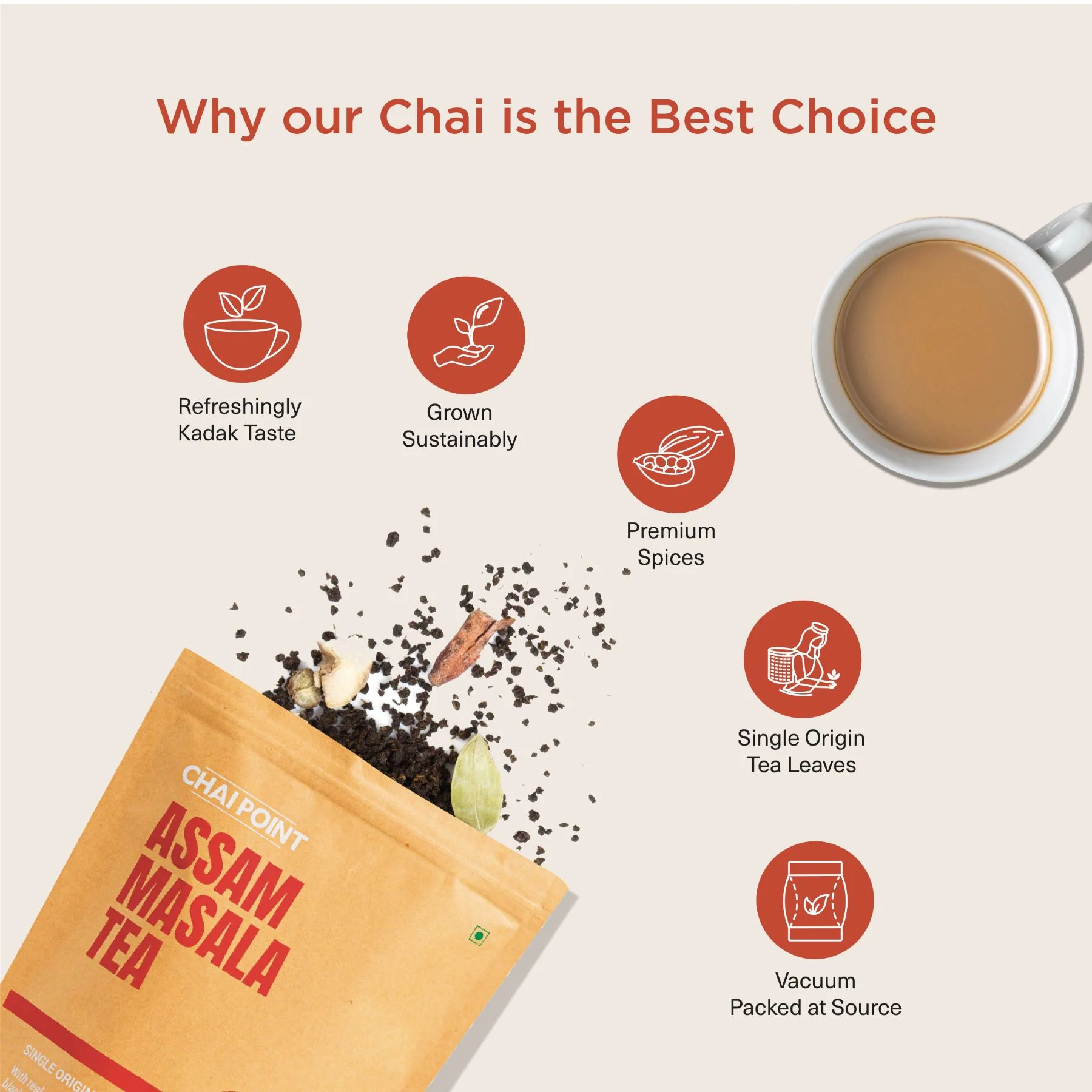 Chai Point Signature Assam Masala Tea | Spiced Black Tea | Immunity & Energy Booster-3