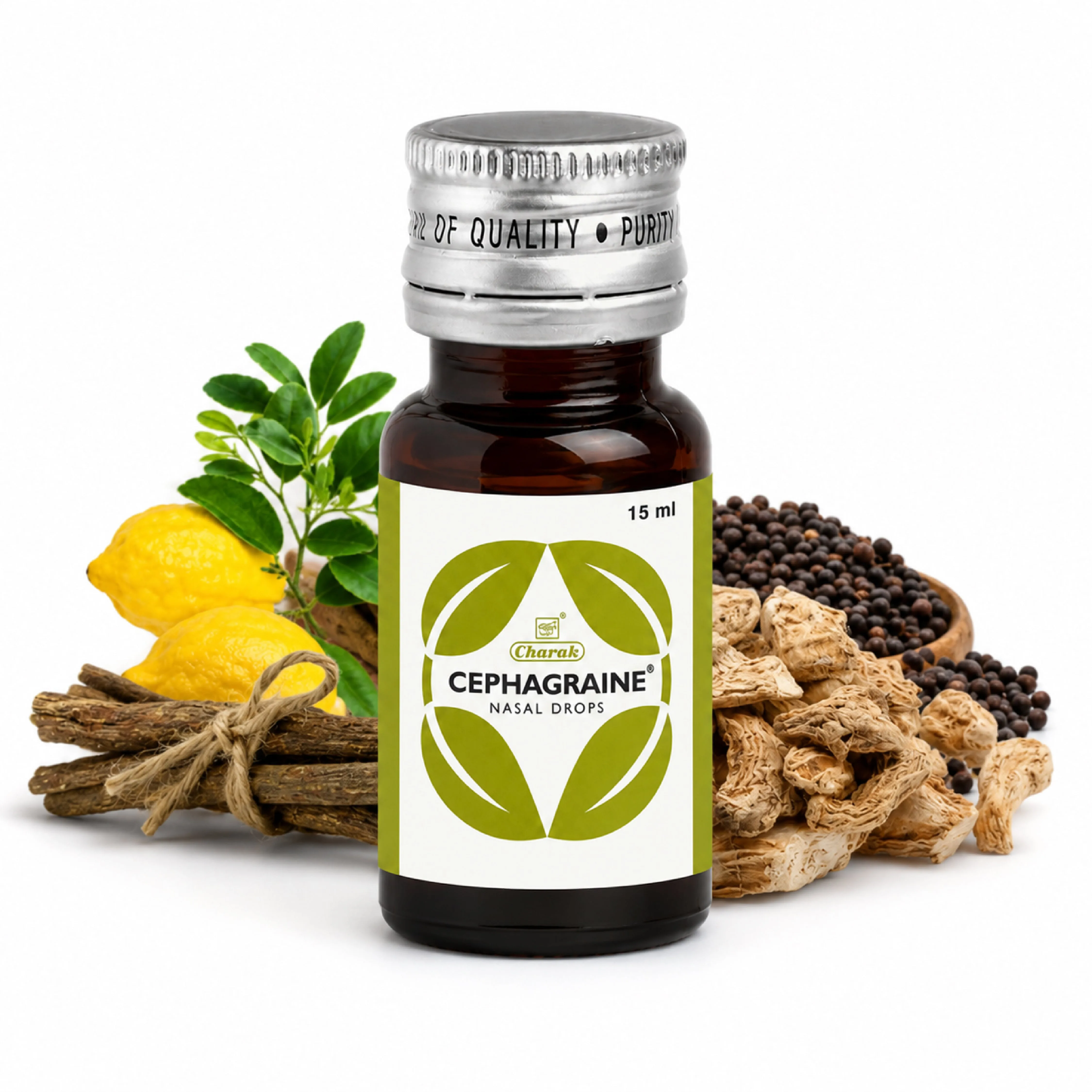 Charak Pharma Cephagraine Nasal Drops | Ayurvedic Sinus & Migraine Support | Natural Decongestant-2