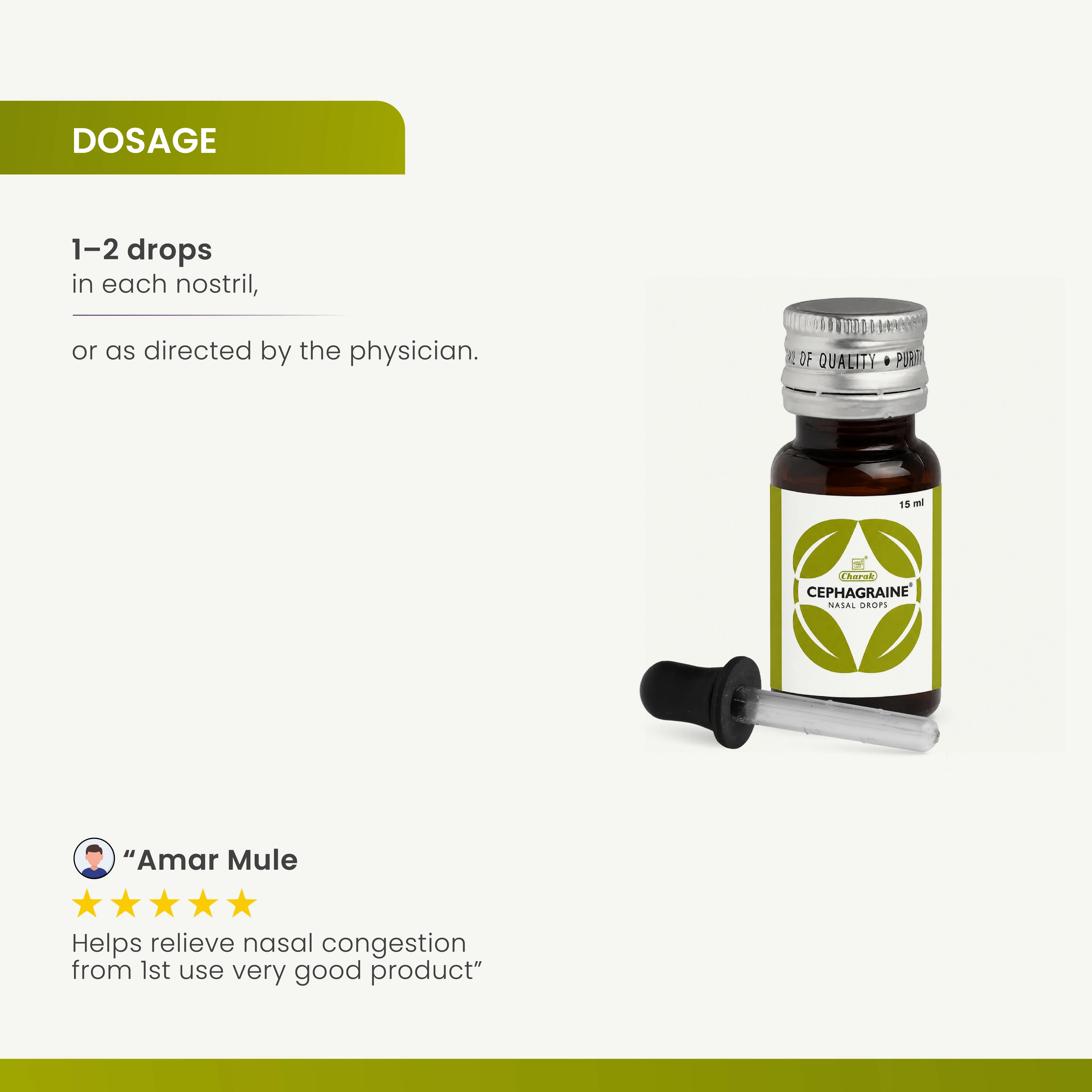 Charak Pharma Cephagraine Nasal Drops | Ayurvedic Sinus & Migraine Support | Natural Decongestant-3