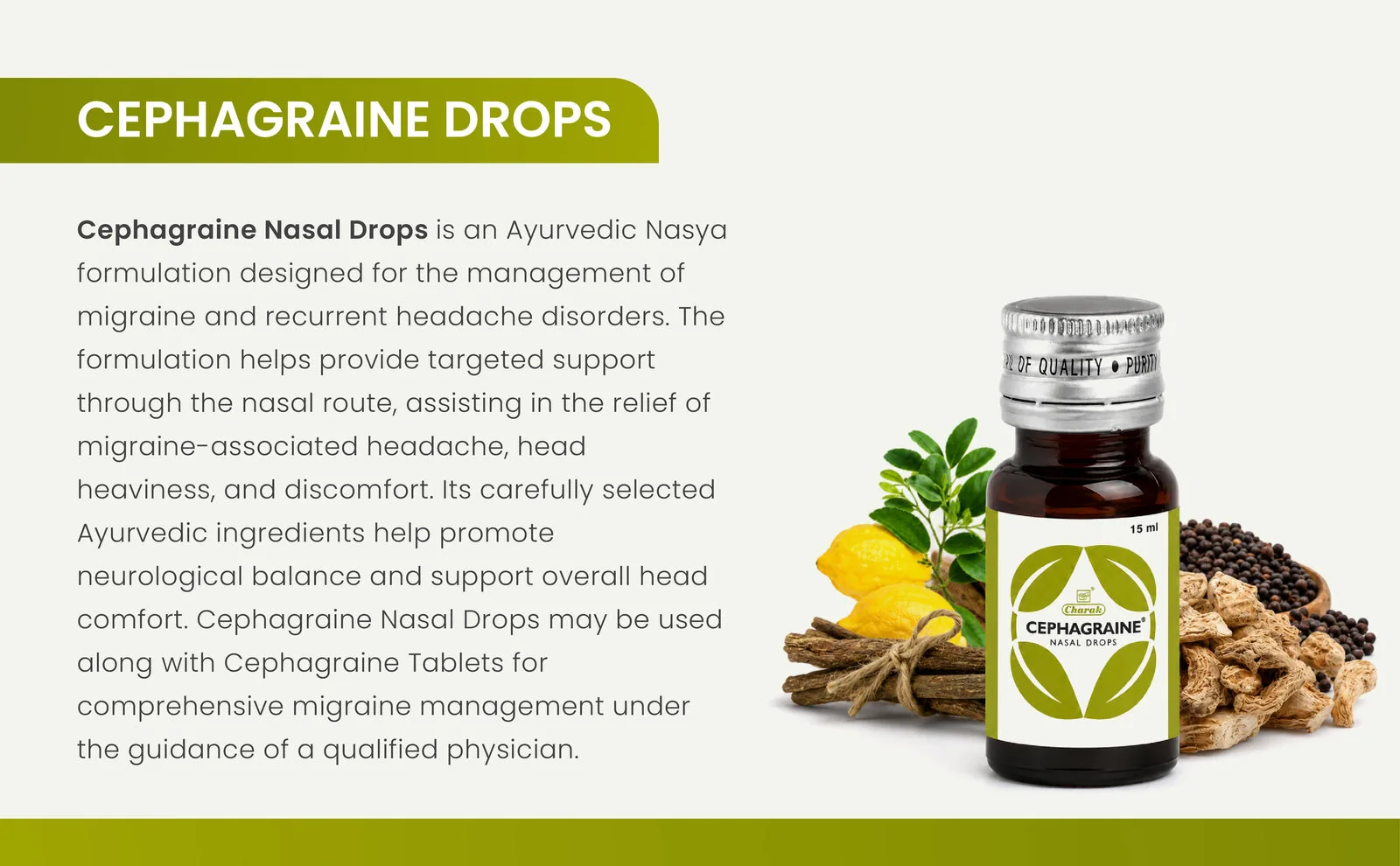 Charak Pharma Cephagraine Nasal Drops | Ayurvedic Sinus & Migraine Support | Natural Decongestant-4