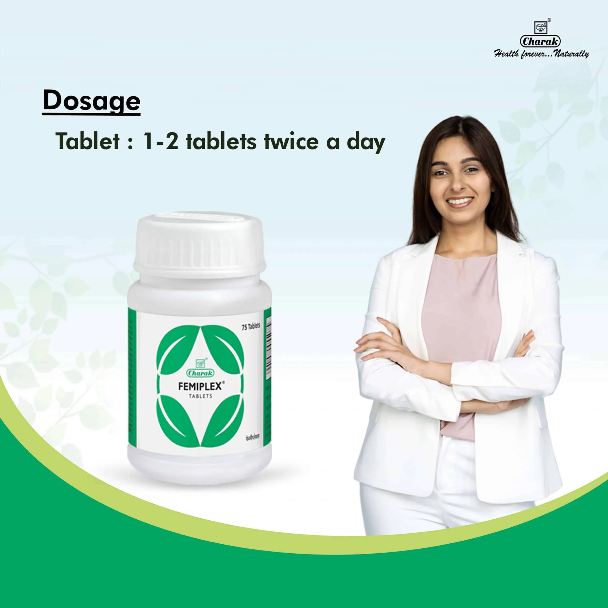 Charak Pharma Femiplex Tablets | Ayurvedic Female Wellness Supplement | Natural Intimate Hygiene Support-4