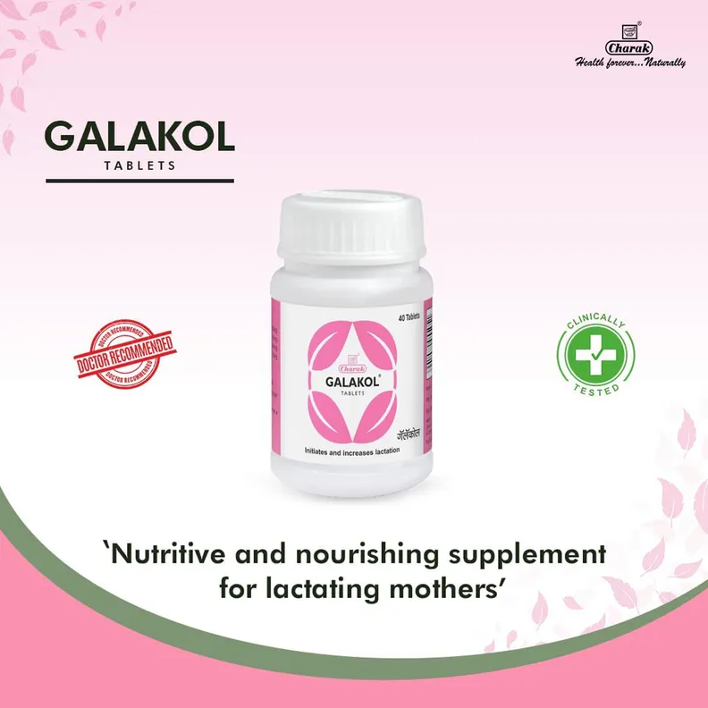 Charak Pharma Galakol Tablets | Natural Lactation Support | Ayurvedic Postnatal Supplement-2