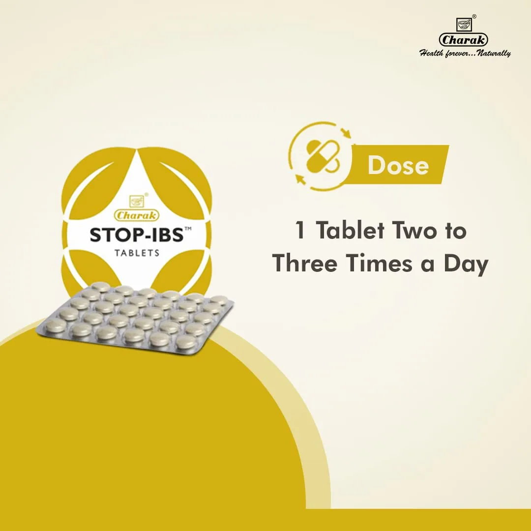 Charak Pharma Stop-IBS Tablets | Ayurvedic Gut Health Support | Relieves Bloating and Spasms-3