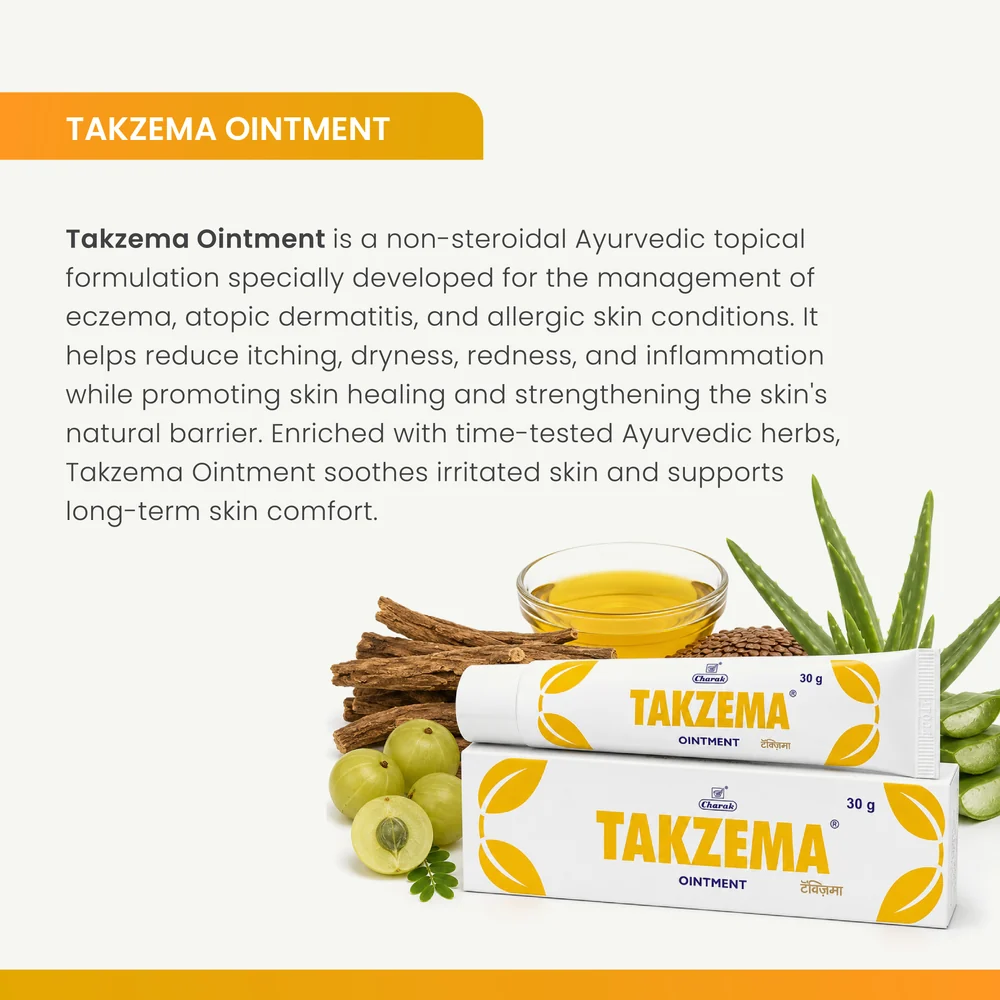 Charak Pharma Takzema Ointment | Ayurvedic Skin Care | Soothes Minor Irritations-3