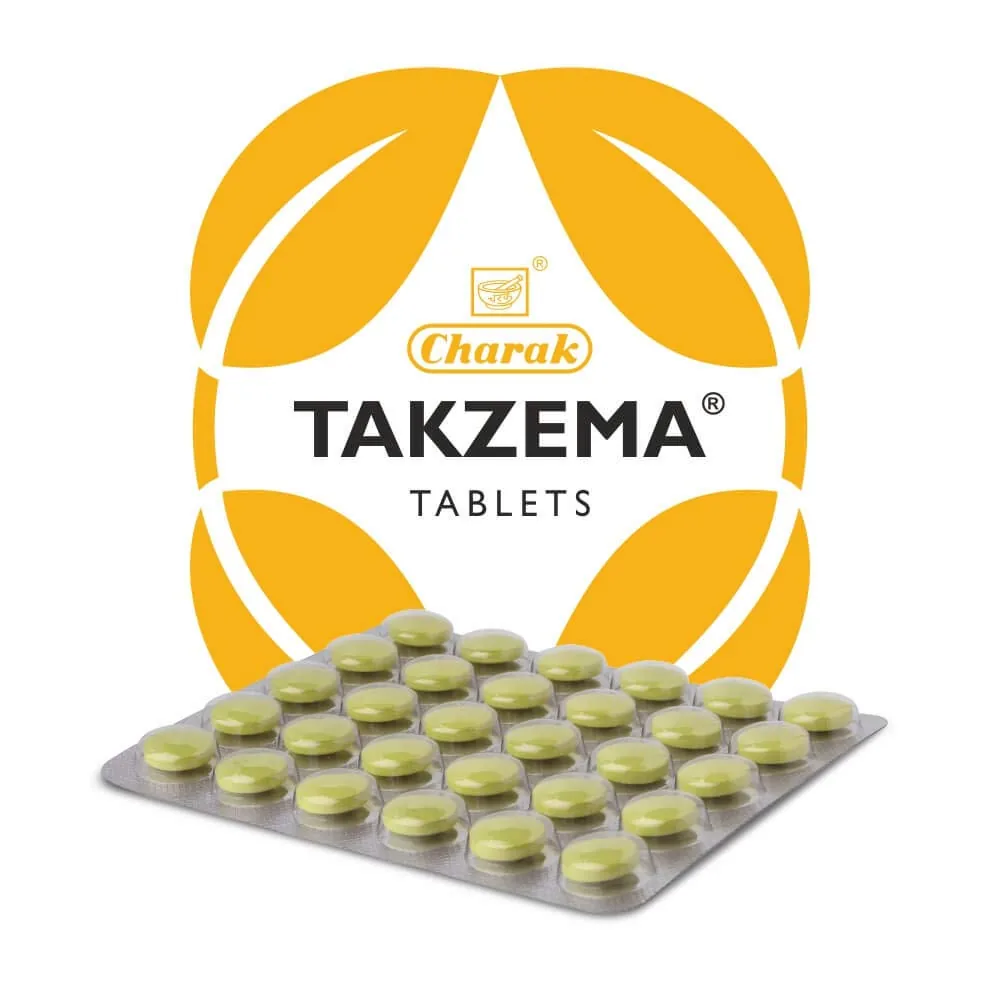 Charak Pharma Takzema Tablets | Ayurvedic Skin Health Support | Herbal Formula for Dermatitis and Eczema Relief-1