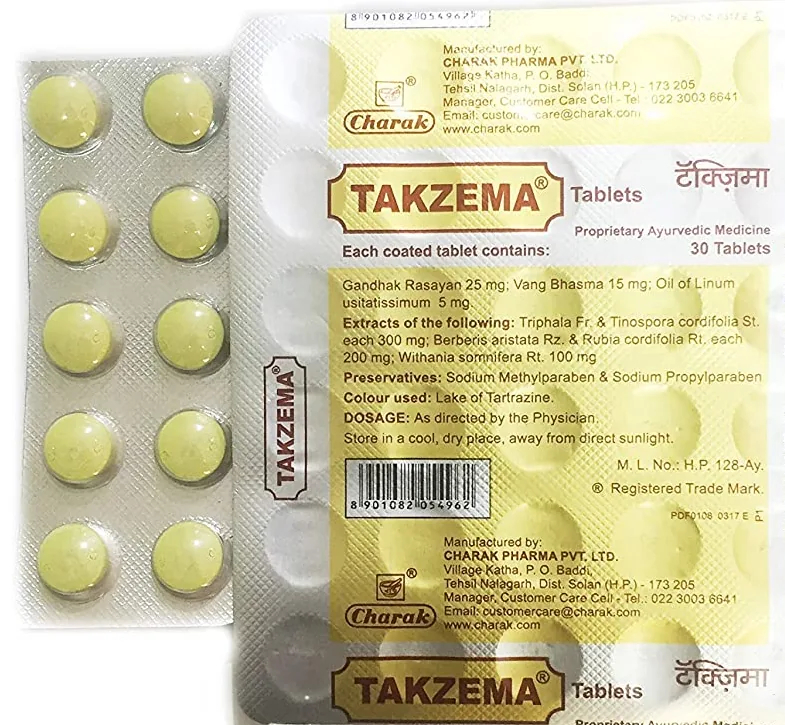 Charak Pharma Takzema Tablets | Ayurvedic Skin Health Support | Herbal Formula for Dermatitis and Eczema Relief-3