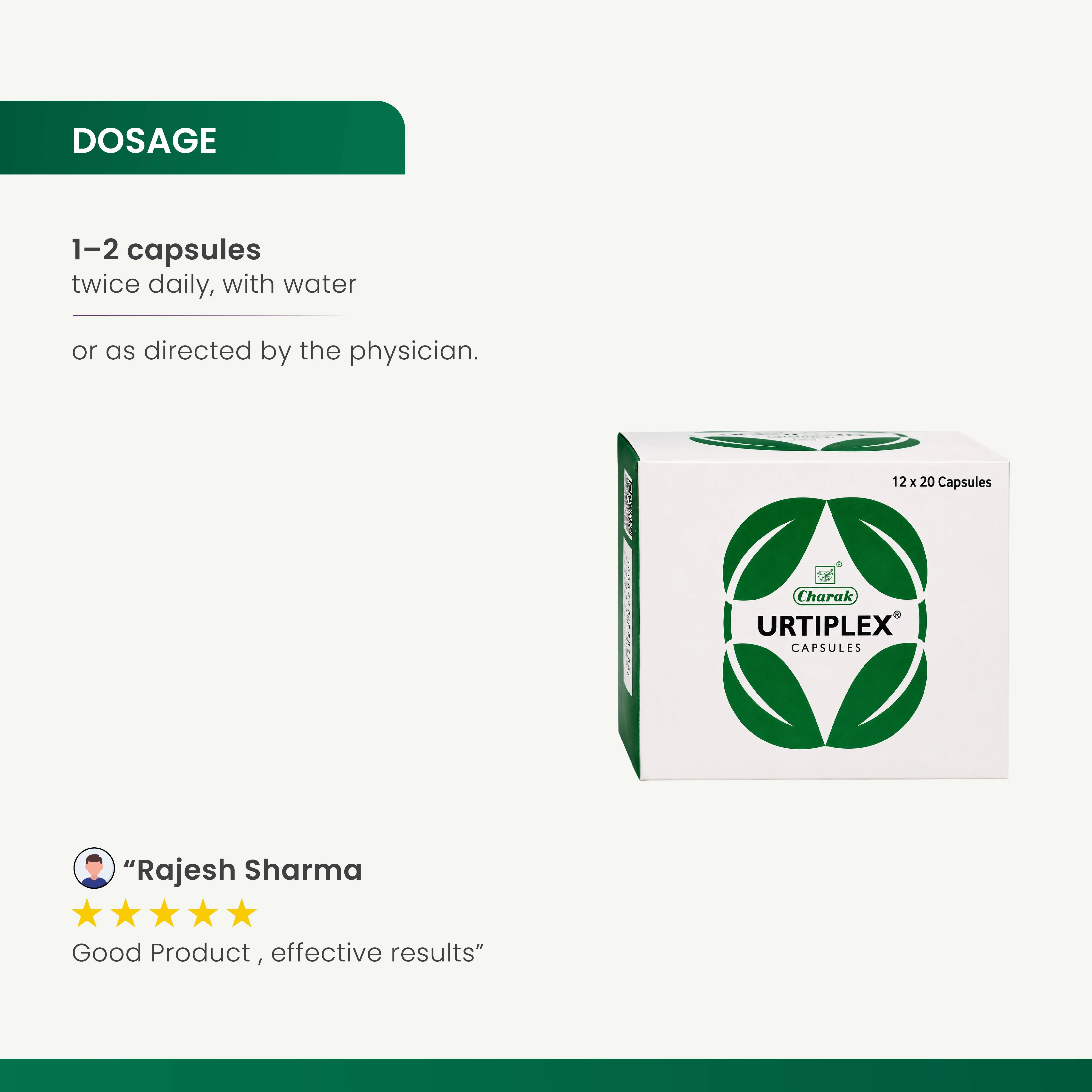Charak Pharma Urtiplex Capsules | Ayurvedic Skin Allergy Relief | Natural Anti-Pruritic Formula-4