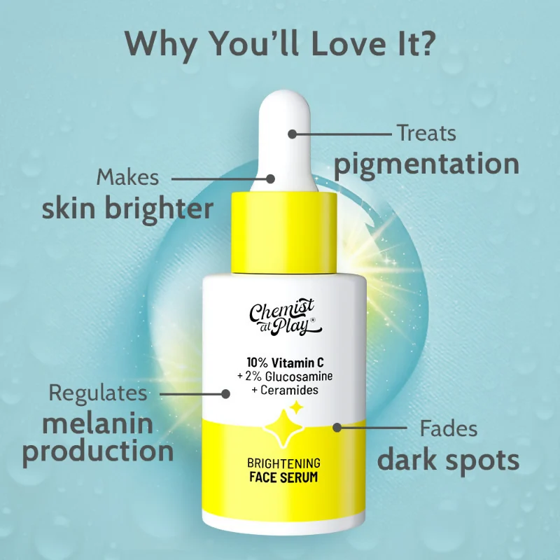 Chemist At Play 10% Vitamin C Face Serum | Brightening Skin Treatment | Glow and Radiance Booster-6